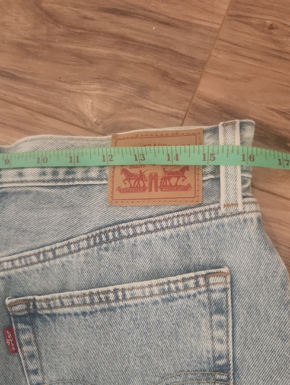 Levi's Light Blue Denim Maxi Skirt Button Fly Raw Hem - Picture 9 of 13